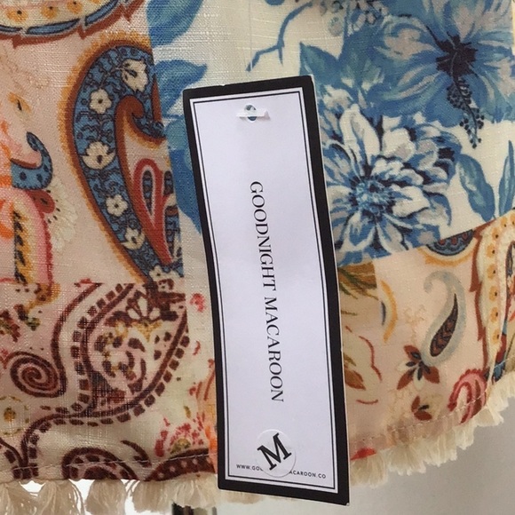 Goodnight Macaroon Brianna Boho Floral Patchwork Fringe Kimono NWT - Picture 7 of 11